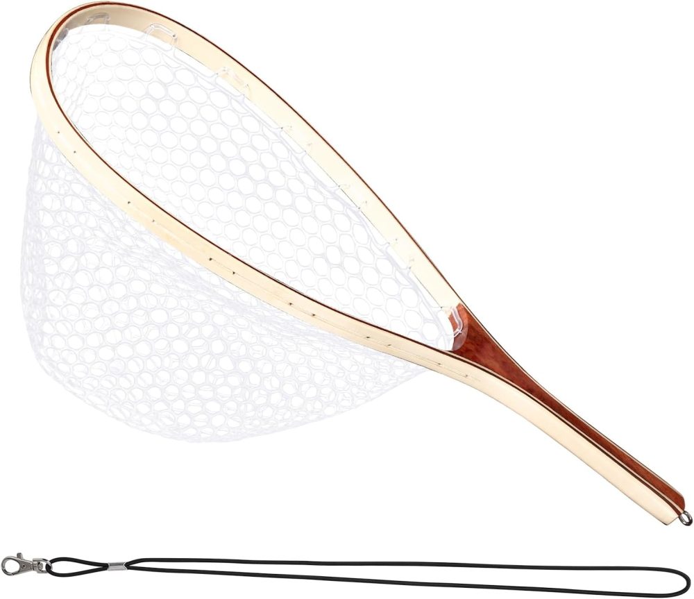 Garvee Fishing Net, Fly Fishing Net for Trout, Fly Fishing Landing Net, Wooden Handle Catch and Release Fish Net for River Fishing Stream Fishing, Gifts for Husband & Son - Image 3