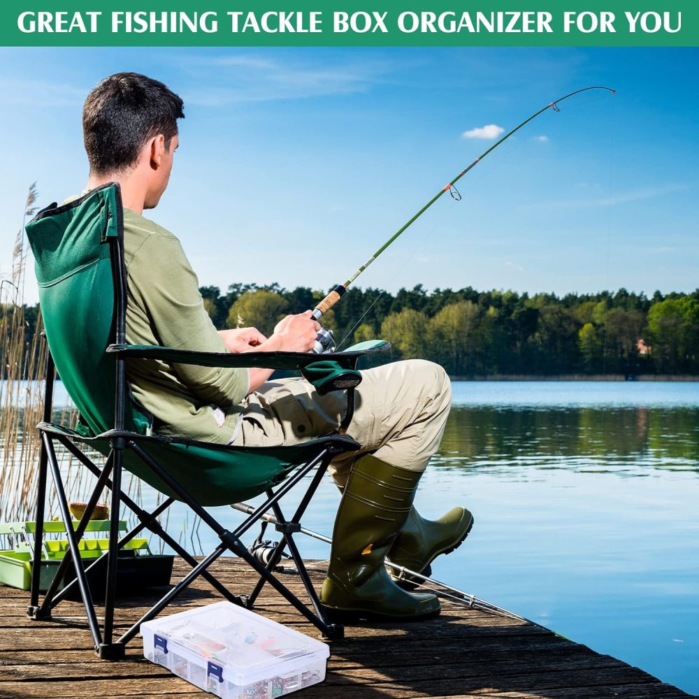 Honoson 6 Pack Fishing Tackle Box Organizer Storage Clear Fishing Box with Movable Tray Plastic Waterproof Compartment Organizer for Lure Container Craft Beads Jewelry - Image 6