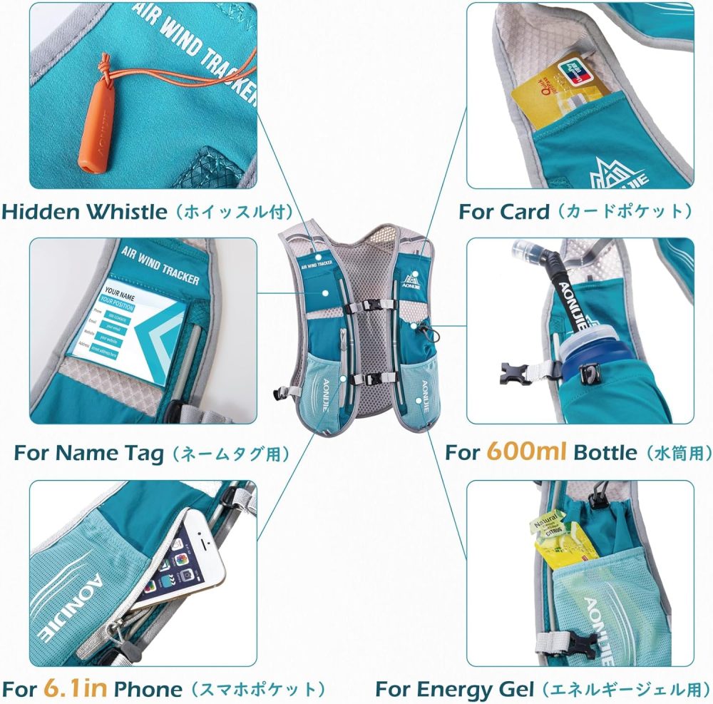 TRIWONDER Running Hydration Vest Water Pack Backpack for Women Men 5.5L 5L Runner Trail Race Marathon Cycling Hiking Jogging - Image 3